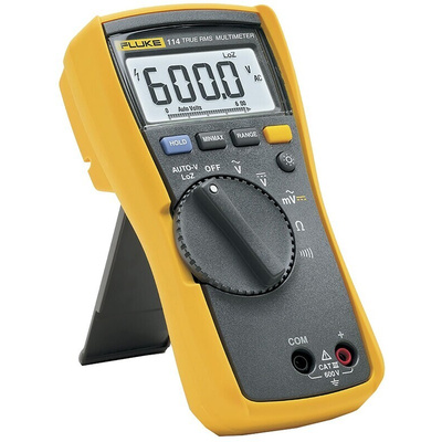 Fluke 114 Handheld Digital Multimeter, True RMS, 600V ac Max
