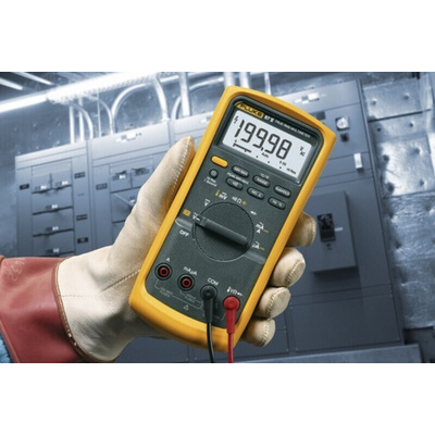 Fluke 27 Handheld Digital Multimeter, True RMS, 10A ac Max, 10A dc Max, 1000V ac Max