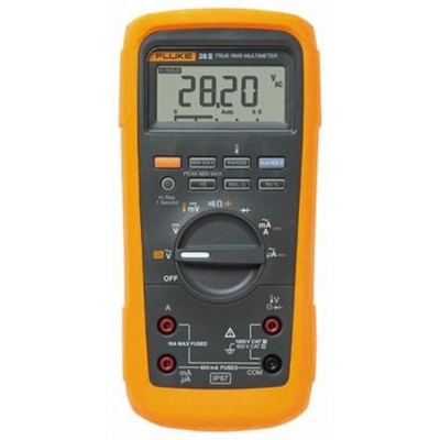 Fluke 28 Handheld Digital Multimeter, True RMS, 10A ac Max, 10A dc Max, 1000V ac Max - RS Calibrated