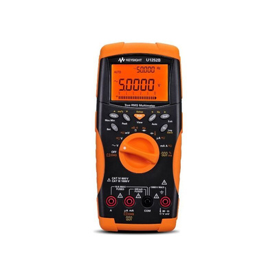Keysight Technologies U1252B Handheld Digital Multimeter, True RMS, 10A ac Max, 10A dc Max, 1000V ac Max