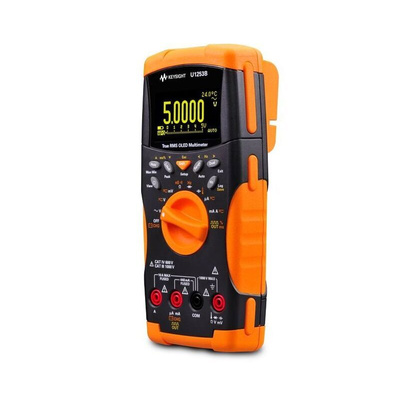 Keysight Technologies U1253B Handheld Digital Multimeter, True RMS, 10A ac Max, 10A dc Max, 1000V ac Max
