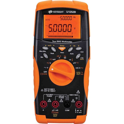 Keysight Technologies U1252B Handheld Digital Multimeter, True RMS, 10A ac Max, 10A dc Max, 1000V ac Max - UKAS