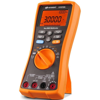 Keysight Technologies U1272A Handheld Digital Multimeter, True RMS, 10A ac Max, 10A dc Max, 1000V ac Max - RS Calibrated