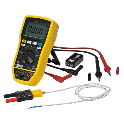 Chauvin Arnoux CA 5233 Handheld Digital Multimeter, True RMS, 10A ac Max, 10A dc Max, 600V ac Max