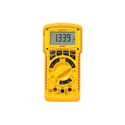 Amprobe HD160C Handheld Digital Multimeter, True RMS, 2A ac Max, 2A dc Max, 1000V ac Max - UKAS Calibrated