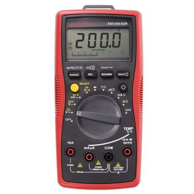 Amprobe AM-540-EUR Handheld Digital Multimeter, 10A ac Max, 10A dc Max, 1000V ac Max - UKAS Calibrated