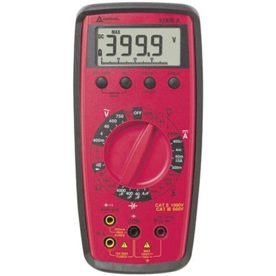 Amprobe 33XRA Handheld Digital Multimeter, 10A ac Max, 10A dc Max, 750V ac Max - RS Calibrated