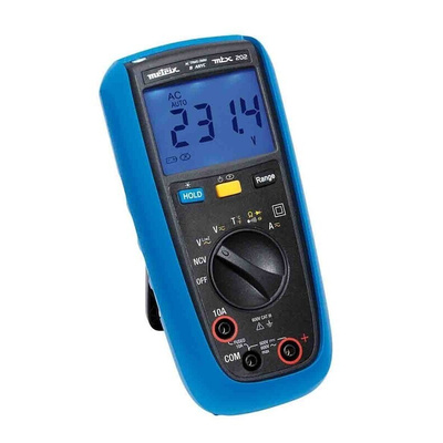 Metrix MTX202 Handheld Digital Multimeter, True RMS, 10A ac Max, 10A dc Max, 600V ac Max