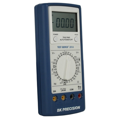 BK Precision BK391A Handheld Digital Multimeter, True RMS, 20A ac Max, 20A dc Max, 750V ac Max