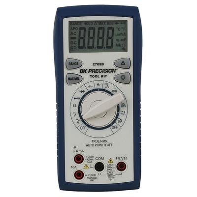 BK Precision BK2709B Handheld Digital Multimeter, True RMS, 10A ac Max, 10A dc Max, 750V ac Max - RS Calibrated