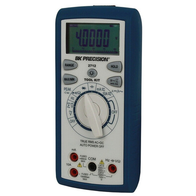 BK Precision BK2712 Handheld Digital Multimeter, True RMS, 10A ac Max, 10A dc Max, 750V ac Max - RS Calibrated