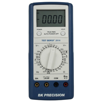 BK Precision BK391A Handheld Digital Multimeter, True RMS, 20A ac Max, 20A dc Max, 750V ac Max - UKAS Calibrated