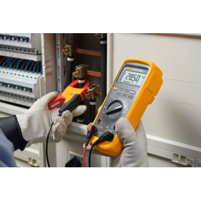 Fluke 87V-MAX Handheld Digital Multimeter, True RMS, 10A ac Max, 10A dc Max, 1000V ac Max - RS Calibrated