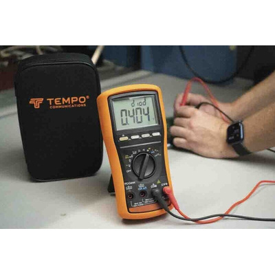 Tempo MM810 Handheld Digital Multimeter, True RMS, 10A ac Max, 6mA dc Max, 999.9V ac Max