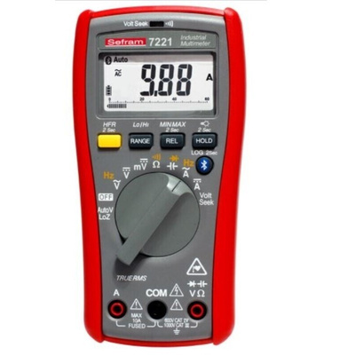 Sefram 7221 Handheld Digital Multimeter, True RMS, 10A dc Max, 1000V ac Max