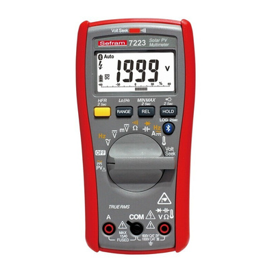 Sefram 7223 Handheld Digital Multimeter, True RMS, 10A ac Max, 10A dc Max, 1000V ac Max