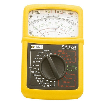 Chauvin Arnoux CA 5003 Handheld Multimeter, 15A ac Max, 15A dc Max, 1000V ac Max