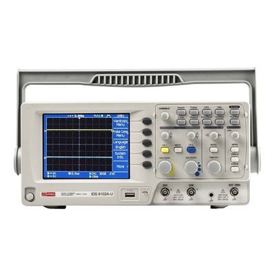 RS PRO IDS6102AU Digital Portable Oscilloscope, 2 Analogue Channels, 100MHz