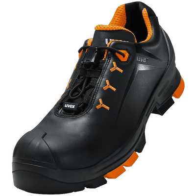 6502/2039 | Uvex 2-6502 Unisex Black/Orange  Toe Capped Safety Shoes, EU 39, UK 6