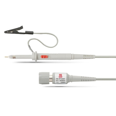 RS PRO Oscilloscope Probe, Passive Type, 350MHz, 1:1, 1:10, BNC Connector