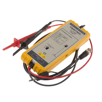Testec SI Series TT-SI 9002 Oscilloscope Probe, Active, Differential Type, 25MHz, 1:20, 1:200, BNC Connector