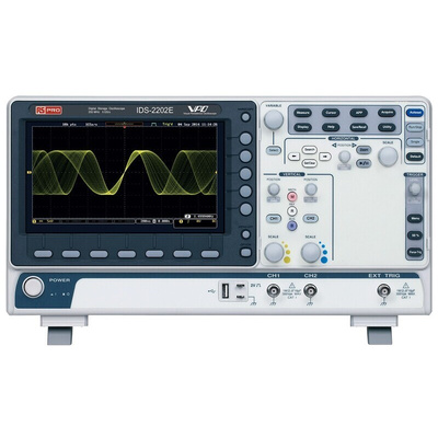 RS PRO IDS2202E Digital Bench Oscilloscope, 2 Analogue Channels, 200MHz - UKAS Calibrated