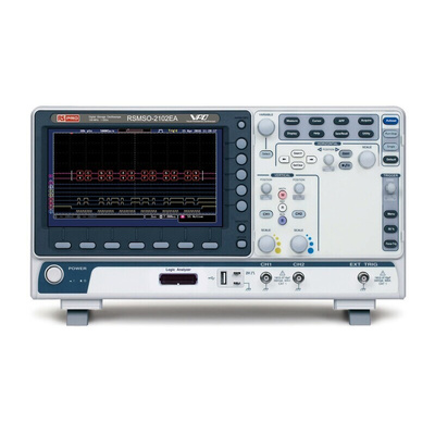 RS PRO RSMSO-2102EA Digital Bench Oscilloscope, 2 Analogue Channels, 100MHz, 16 Digital Channels - UKAS Calibrated