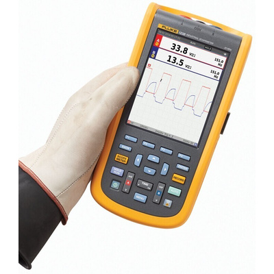 Fluke 125B ScopeMeter 120B Series Digital Handheld Oscilloscope, 2 Analogue Channels, 40MHz