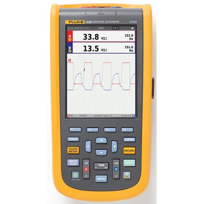 Fluke 123B ScopeMeter 120B Series Digital Handheld Oscilloscope, 2 Analogue Channels, 20MHz - UKAS Calibrated