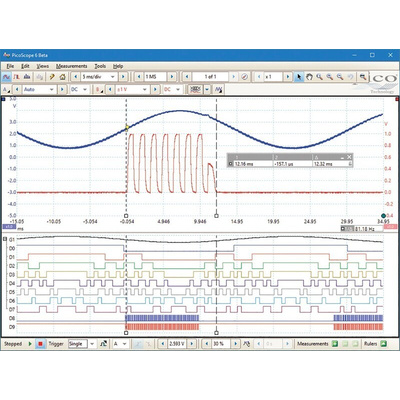 Pico Technology PQ008 PicoScope 2000 Series Digital PC Based Oscilloscope, 2 Analogue Channels, 25MHz, 16 Digital