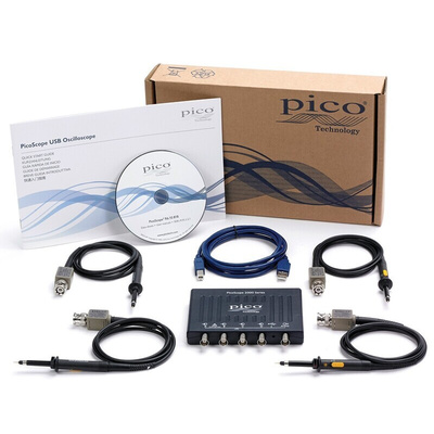 Pico Technology 2405A PicoScope 2000 Series Analogue PC Based Oscilloscope, 4 Analogue Channels, 25MHz - UKAS Calibrated
