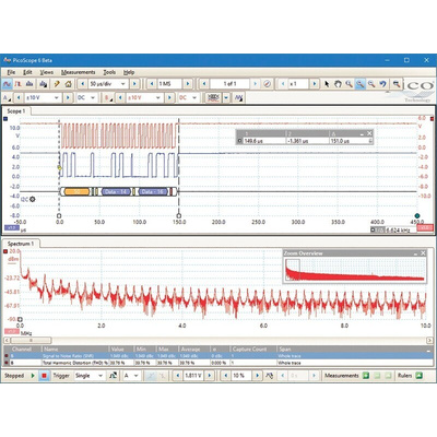 Pico Technology 2405A PicoScope 2000 Series Analogue PC Based Oscilloscope, 4 Analogue Channels, 25MHz - UKAS Calibrated