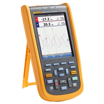 Fluke 124B ScopeMeter 120B Series Digital Handheld Oscilloscope, 2 Analogue Channels, 40MHz - UKAS Calibrated