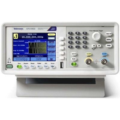 Tektronix AFG1022 Arbitrary Waveform Generator, 10 MHz, 12.5 MHz, 25 MHz Max, 2-Channel, 1 μHz, 1 mHz Min