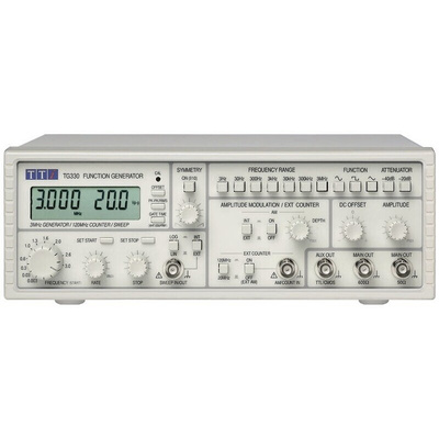 Aim-TTi TG330 Function Generator, 0.03Hz Min, 3MHz Max, Variable Sweep - RS Calibration