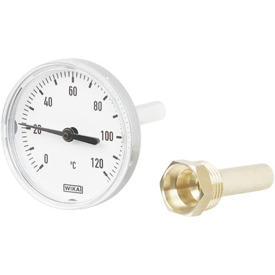 WIKA Dial Thermometer 0 → 120 °C, 14139190