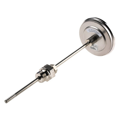 Jumo Immersion Dial Thermometer 0 → +120 °C, 608002/0180-818-847-6-104-26-26-200/000