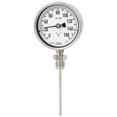 WIKA Dial Thermometer 0 → +120 °C, 3906361