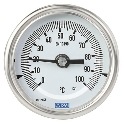 WIKA Dial Thermometer 0 → 100 °C, 48779965