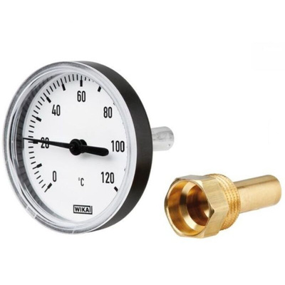 WIKA Dial Thermometer 0 → +120 °C, 3908805