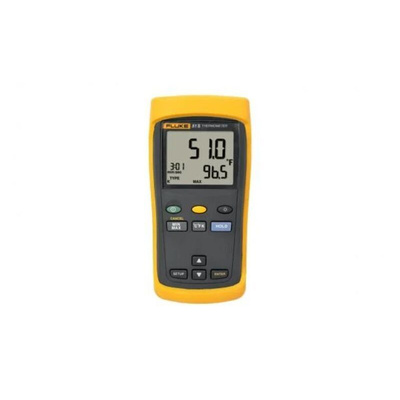 Fluke 51 II Wired Digital Thermometer for Industrial Use, E, J, K, N, R, S, T Probe, 1 Input(s), +1767°C Max, ±(0.05 %
