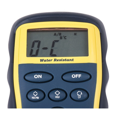 Digitron TM22 Wired Digital Thermometer for Industrial Use, K Probe, 2 Input(s), +1350°C Max, ±0.2 °C Accuracy