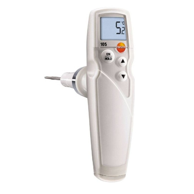 Testo 105 Handheld Digital Thermometer for Food Industry Use, NTC Probe, +275°C Max, ±1 % Accuracy