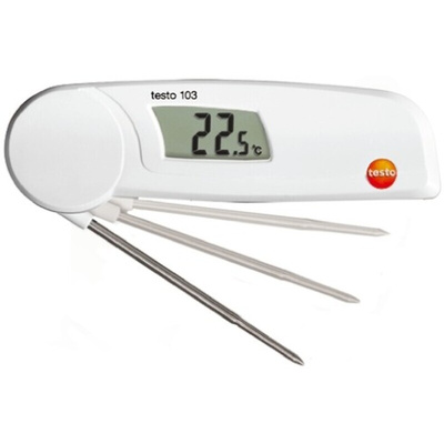 Testo 103 Folding Thermometer with Probe, Penetration Probe, +220°C Max, ±0.5 °C Accuracy - RS Calibration
