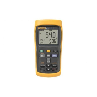 Fluke 54 II B Wired Digital Thermometer for Industrial Use, E, J, K, N, R, S, T Probe, 2 Input(s), +1767°C Max, ±0.3 K