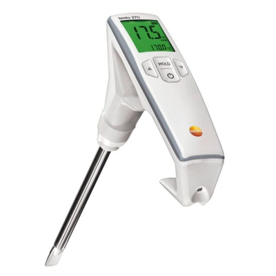 Testo 270 Wired Digital Thermometer for Kitchen Appliance Use, 1 Input(s), +200°C Max, ±1.5 °C Accuracy