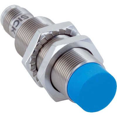 Sick Inductive Barrel-Style Proximity Sensor, M18 x 1, 12 mm Detection, PNP Output, 10 → 30 V dc, IP68, IP69K
