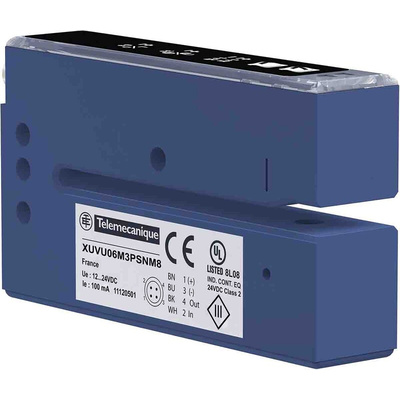 Telemecanique Sensors Ultrasonic Slot-Style Proximity Sensor, 3 mm Detection, PNP Output, 24 V, IP65