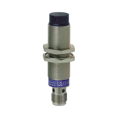 Telemecanique Sensors Inductive Barrel-Style Proximity Sensor, M18 x 1, 8 mm Detection, Discrete Output, 24 →