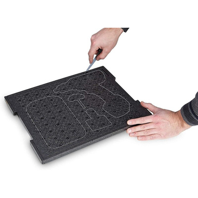 BS SYSTEMS 1000010146 Medium Density Rectangular Foam Insert, For Use With L-BOXX 102